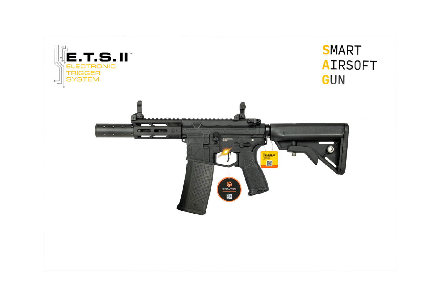 Fusil EVOLUTION GHOST XS EMR SILENCIEUX CARBONTECH ETS.II EVOLUTION AIRSOFT Fusil EVOLUTION GHOST XS EMR SILENCIEUX CARBONTECH ETS.II EVOLUTION AIRSOFT