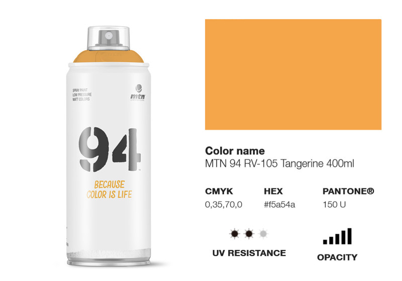 Peinture BOMBE MTN 94 400ml - RV-105 Mandarine - MONTANA COLOR