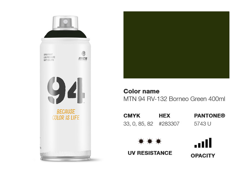 Peinture BOMBE MTN 94 400ml - RV-132 Vert Borneo - MONTANA COLOR