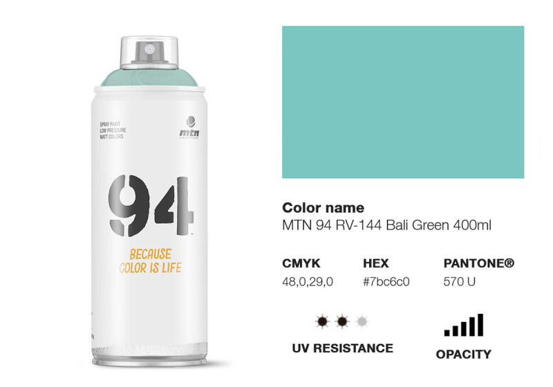 Peinture BOMBE MTN 94 400ml - RV-144 Bleu Bali - MONTANA COLOR