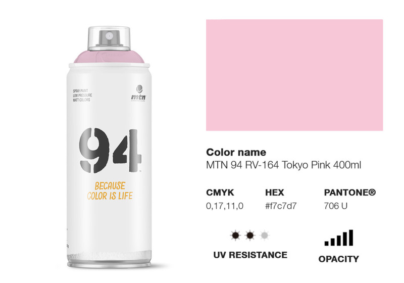 Peinture BOMBE MTN 94 400ml - RV-164 Rose Tokyo - MONTANA COLOR