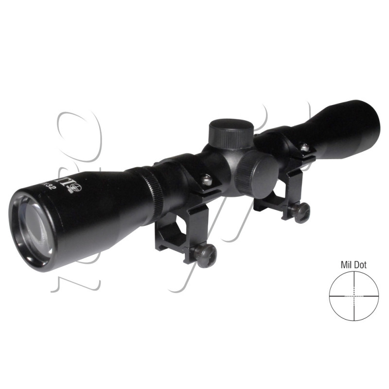 Lunette 4X32 RTI TACTICAL SERIE + ANNEAUX DE MONTAGE 22mm