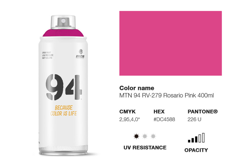 Peinture BOMBE MTN 94 400ml - RV-279 Rosa Rosario MONTANA COLOR