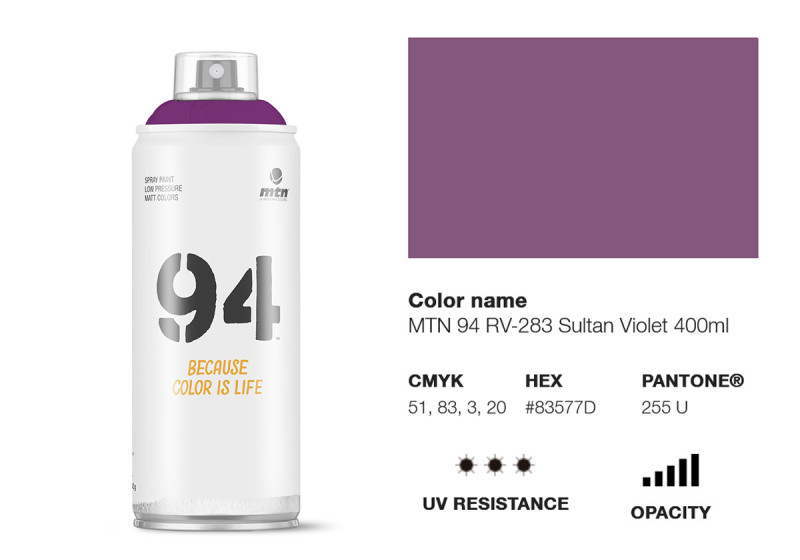 Peinture BOMBE MTN 94 400ml - RV-283 Violet Sultan MONTANA COLOR