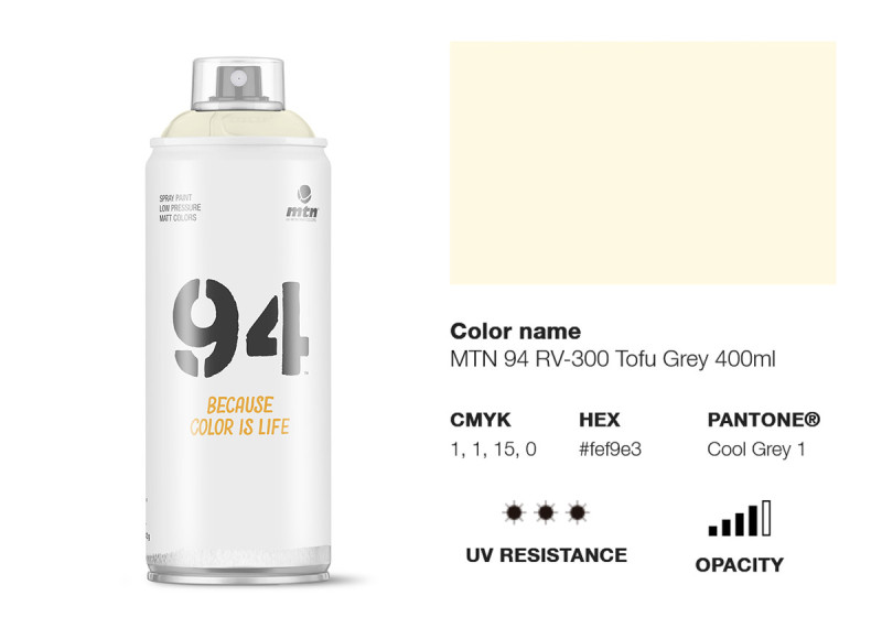 Peinture BOMBE MTN 94 400ml - RV-300 Gris Tofu MONTANA COLOR