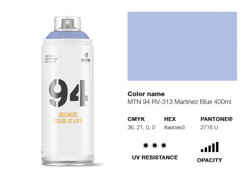 Peinture BOMBE MTN 94 400ml - RV-313 Bleu Martínez MONTANA COLOR