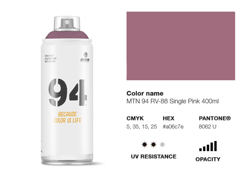 Peinture BOMBE MTN 94 400ml - RV-88 Rose Single - MONTANA COLOR