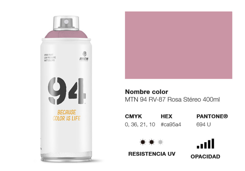 Peinture BOMBE MTN 94 400ml - RV-87 Rose Stéréo - MONTANA COLOR
