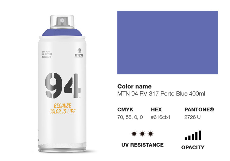 Peinture BOMBE MTN 94 400ml - RV-317 Bleu Porto MONTANA COLOR