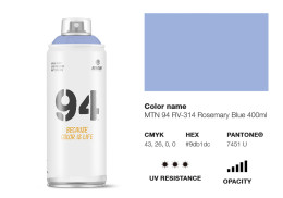 Peinture BOMBE MTN 94 400ml - RV-314 Bleu Romarin MONTANA COLOR