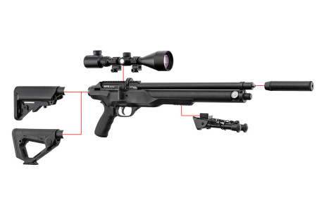 Carabine 5.5 mm (Plomb) MACAVITY ARMS M2 PCP (E 19.9J)