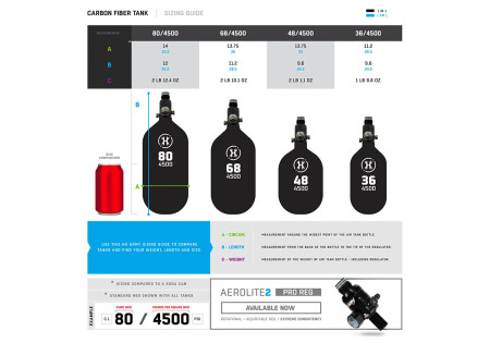 Bouteille 1.1L 68Ci CARBONE HSTL HK ARMY +preset STANDARD HP 4500 PSI