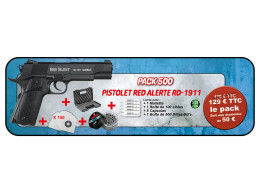 Pack Pistolet 4.5mm (Plomb) RD-1911 BLOWBACK CO2 BK + BIL + CIB + MAL