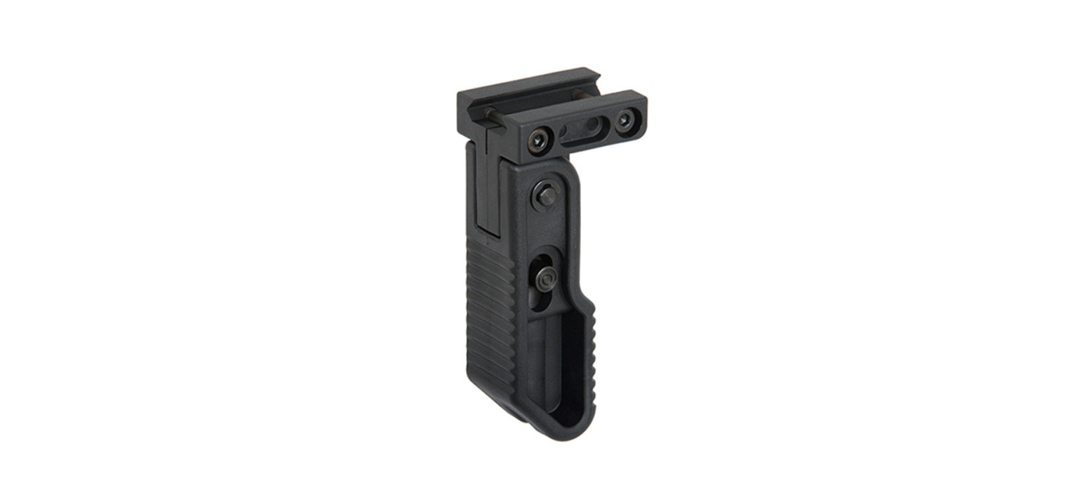 Poignée tactique VERTICALE PLIABLE D-DAY FIXATION RAIL 21mm PICATINNY BLACK