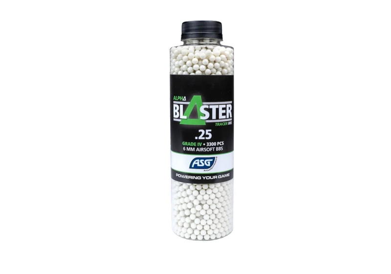 Billes traçantes 0.25g BOUTEILLE 3300 ALPHA BLASTER ASG GREEN
