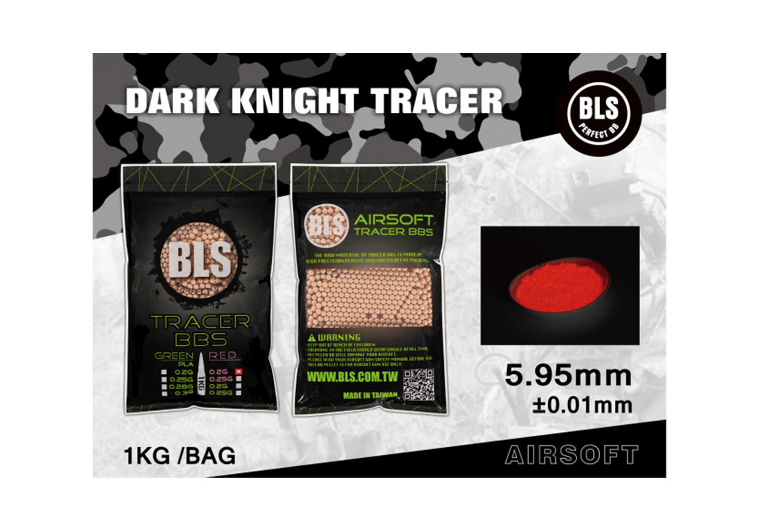 Billes traçantes ROUGE 0.20g SACHET 1KG 5000 BILLES BLS Billes traçantes ROUGE 0.20g SACHET 1KG 5000 BILLES BLS