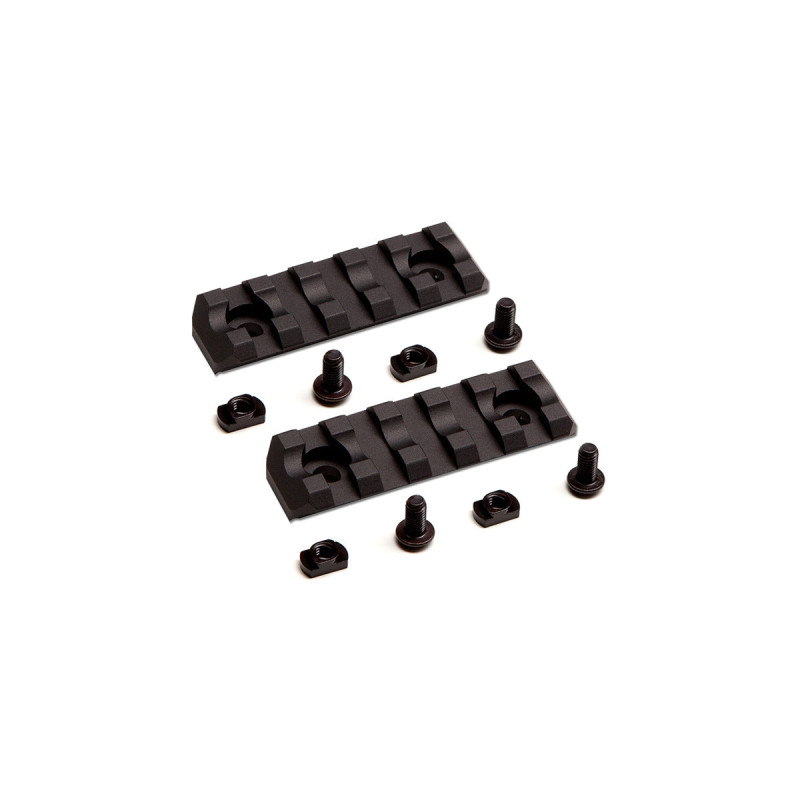 Rail PICATINNY PLAT METAL FIXATION M-LOK 5 SLOTS LONGUEUR 60mm ASG X2