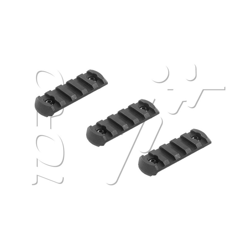 Rail PICATINNY PLAT ABS FIXATION M-LOK 5 SLOTS LONGUEUR 60mm ASG X3