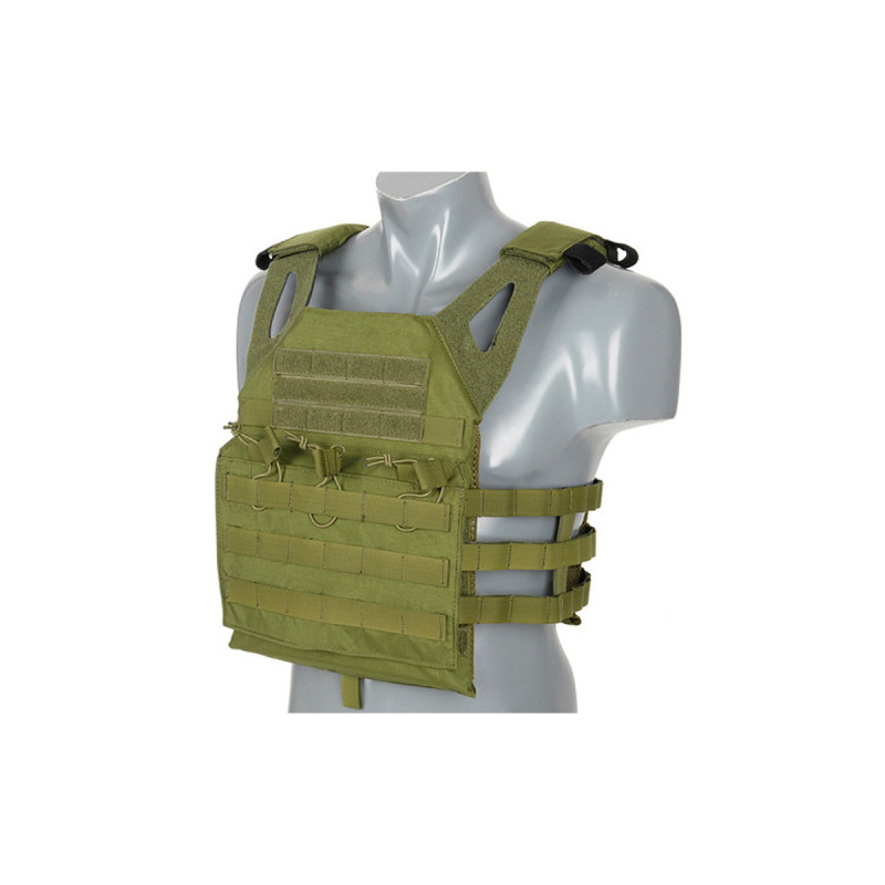 Veste TACTIQUE JUMP PLATE CARRIER V2 1000 DENIERS OLIVE + PLAQUES SAPI X2