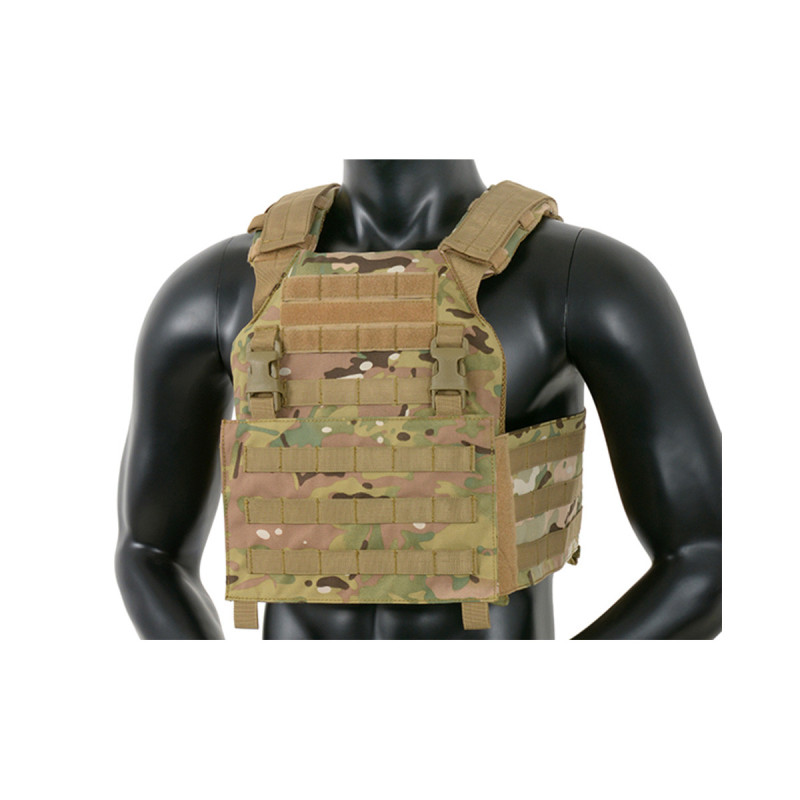 Veste TACTIQUE COMMANDEMENT PLATE CARRIER 1000 DENIERS SYSTEME BOUCLE ET VELCRO MULTICAM
