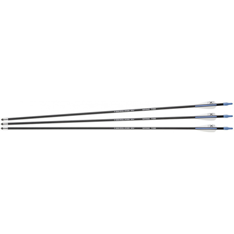 Flèche FIBRE DE VERRE LONGUEUR 26" SPINE 700 BLACK YOUTH POINTE FIXE NGX UMAREX X3