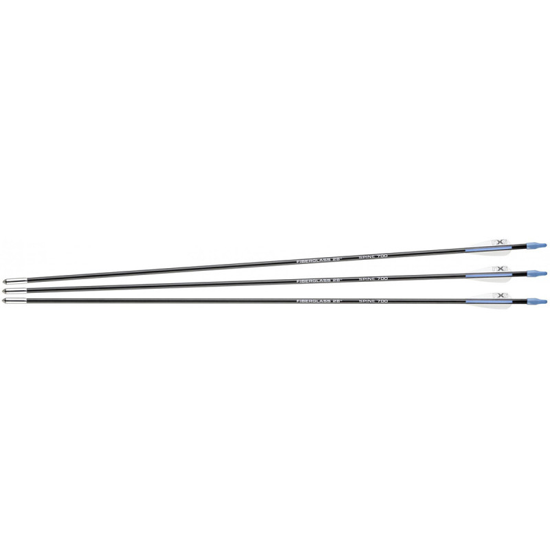 Flèche FIBRE DE VERRE LONGUEUR 28" SPINE 700 BLACK YOUTH POINTE FIXE NGX UMAREX X3