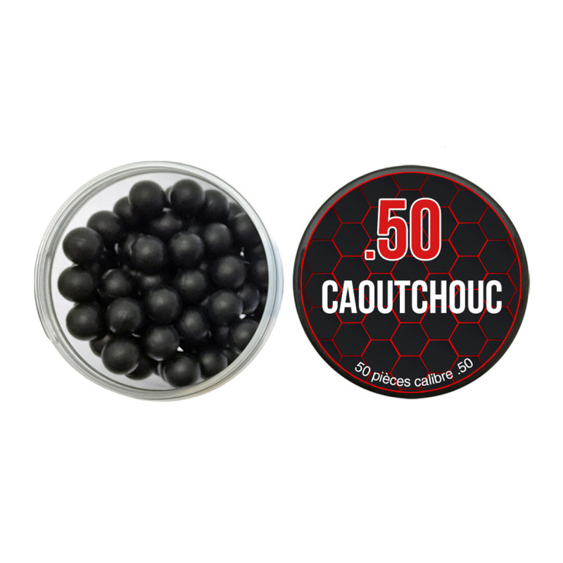 Balles 0.50 CAOUTCHOUC BLACK BOITE X50