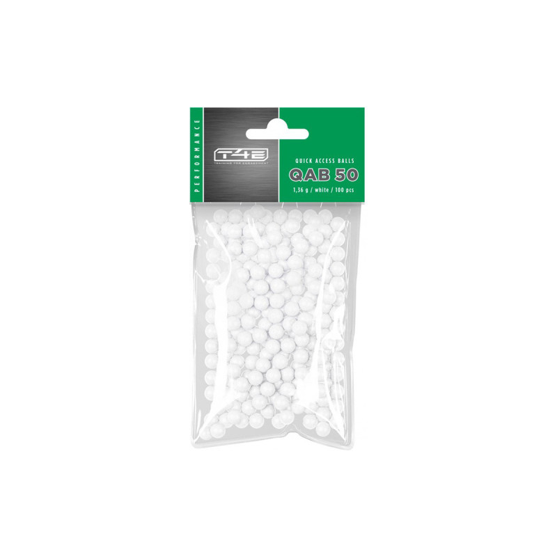 Balles 0.50 PLASTIQUE POLYMERE BLANC T4E QAB50 BRISE VITRE UMAREX SACHET X100