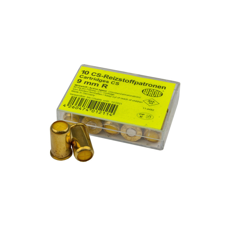 Cartouches 380/9mm RK A BLANC + GAZ CS REVOLVER WADIE X10