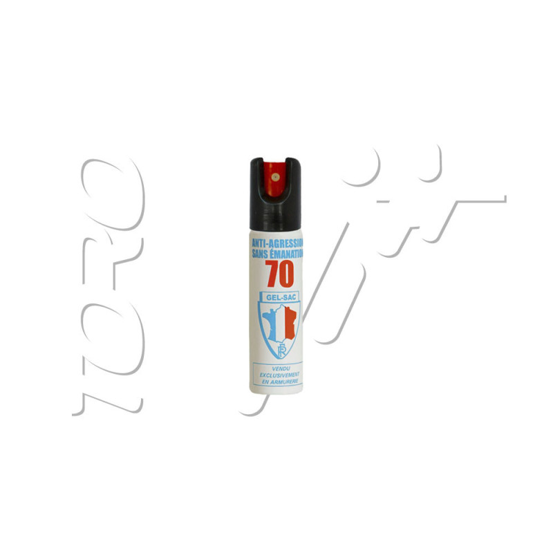 Aérosol lacrymogène GEL CS PUISSANCE 70 25ML VERROUILLAGE QUART DE TOUR