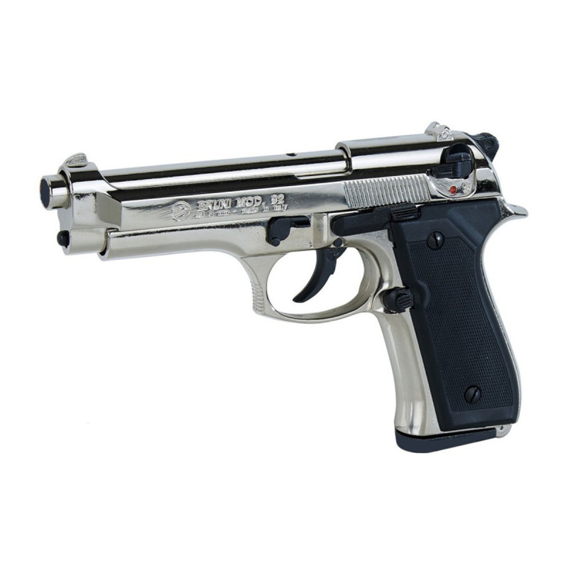 Pistolet Alarme 9mm PAK BERETTA M92 10 COUPS NICKEL BRUNI