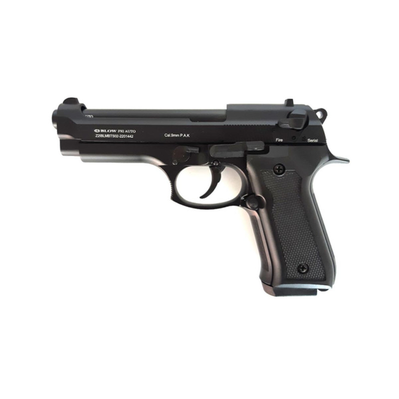 Pistolet Alarme 9mm PAK F92 FULL AUTO BLACK 18 COUPS BLOW