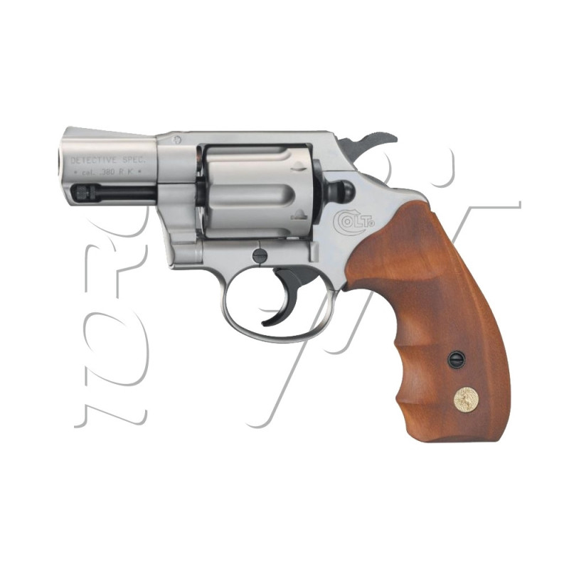 Revolver Alarme 380/9mm RK COLT DETECTIVE SPECIAL NICKELE BOIS 6 COUPS UMAREX