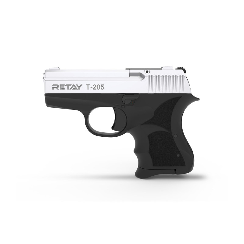Pistolet Alarme 8mm PAK T205 MINI NICKEL POLI BRILLANT RETAY