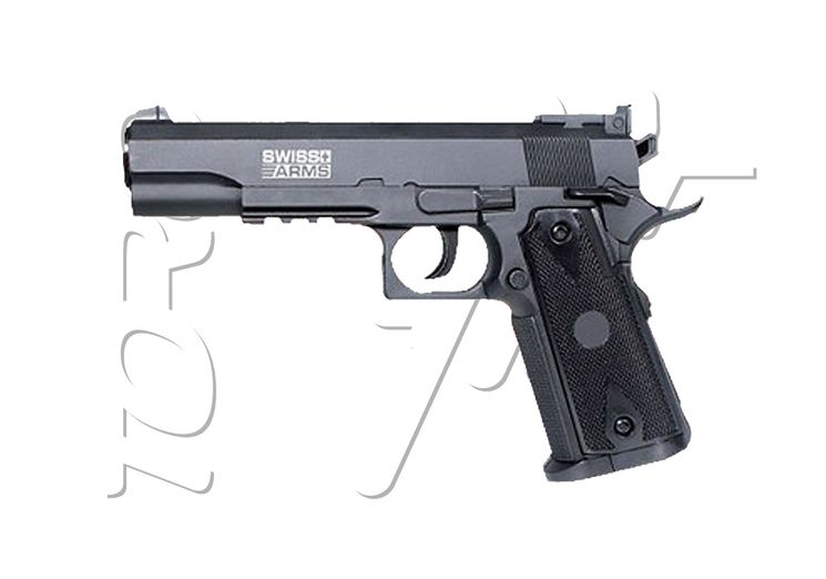 Pistolet 4.5mm (Billes) COLT P1911 MATCH 20 BBs CO2 BLACK SWISS ARMS