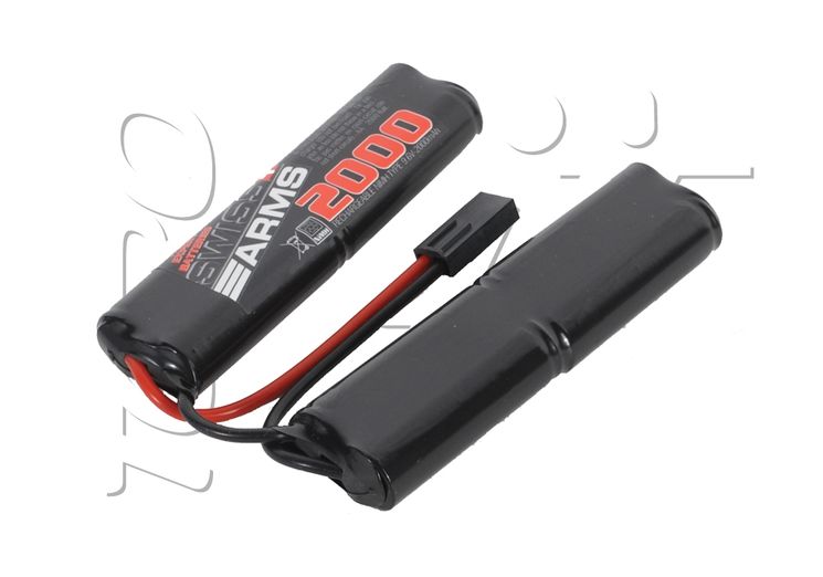Batterie NIMH 9.6V 2000 mAh 100x28x18mm 2 PACKS DOUBLES SMALL SWISS ARMS