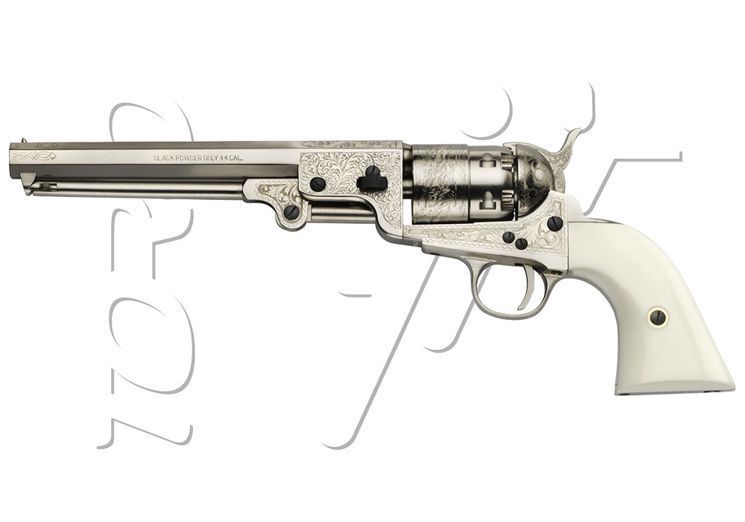 Revolver COLT 1851 NAVY REB NORD LAITON NICKELE GRAVE EDITION LIMITEE Calibre 44 PIETTA (renig44LE) 