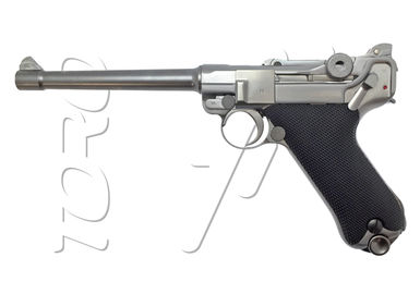 Pistolet LUGER P08 M 6 FULL METAL GBB GAZ SILVER WE