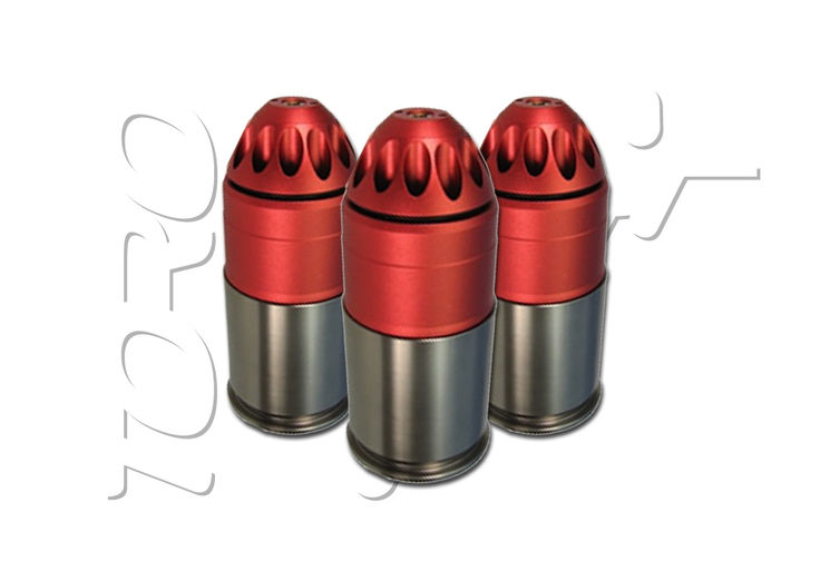 Grenade ogive DIAM 40mm AIRSOFT 120 BILLES M203 RED GREY KING ARMS X3