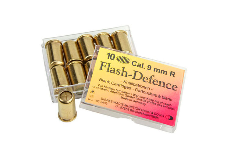 Cartouches 9mm PAK A BLANC FLASH DEFENCE FLAMME WADIE X10