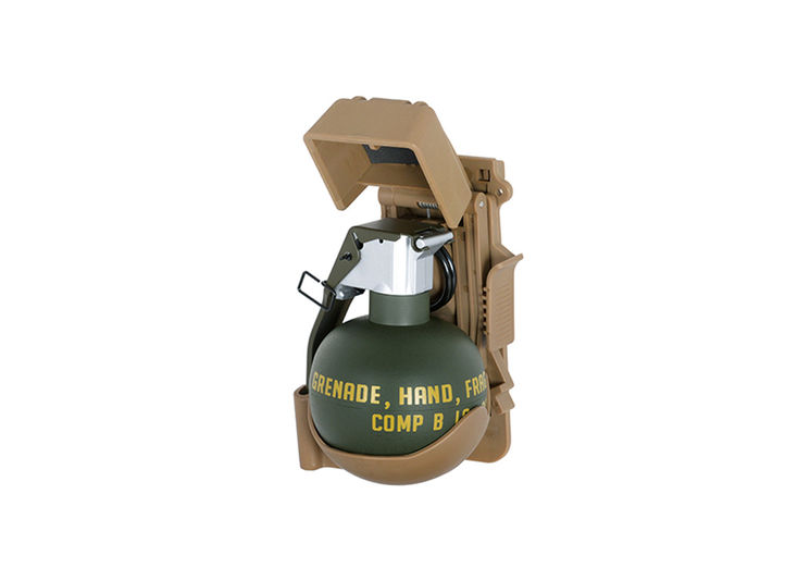 Grenade FACTICE M67 FRAG + PORTE GRENADE SYSTEME MOLLE TAN