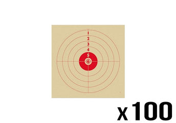 Lot de 10 cibles tir forain Airsoft fond rouge format 14x14 carton