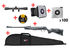 Pack carabine 4.5mm (Plomb) BROWNING X-BLADE II UMAREX + LUNETTE 4X32 + PORTE CIBLE + CIBLES + HOUSSE + PLOMBS