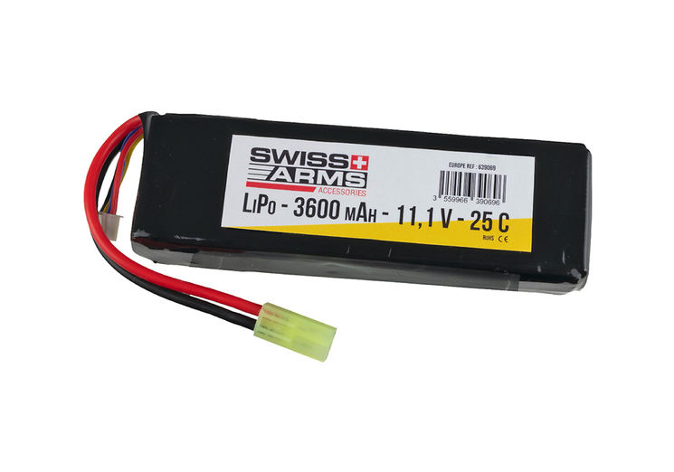 Batterie LIPO 11.1V 3600 mAh 25C 136x43x20mm 1 PACK SWISS ARMS V2