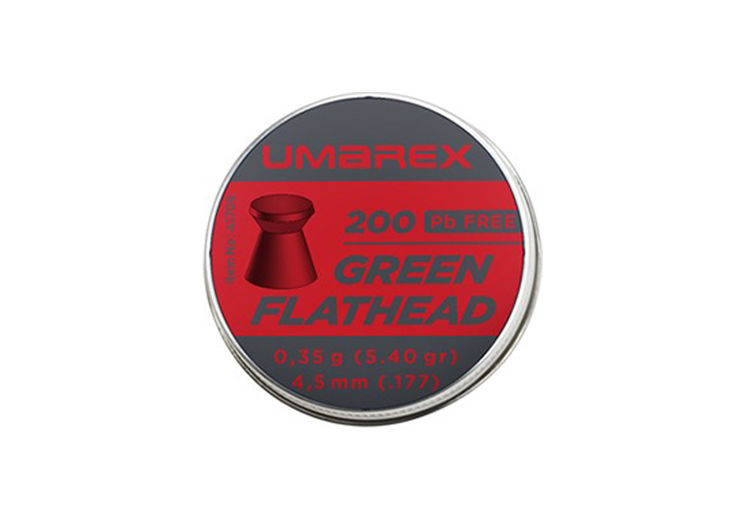 Plombs 4.5mm UMAREX GREEN FLATHEAD ECOLOGIQUE SANS PLOMB TETE PLATE 0.35g X200