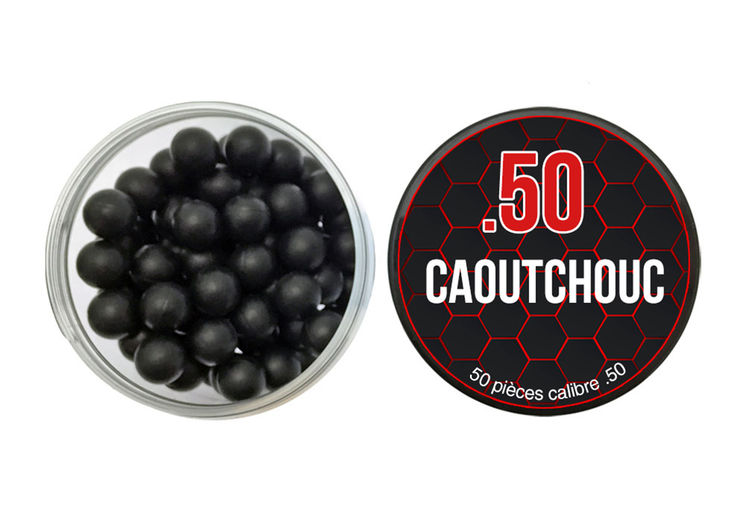 Balles 0.50 CAOUTCHOUC BLACK BOITE X50