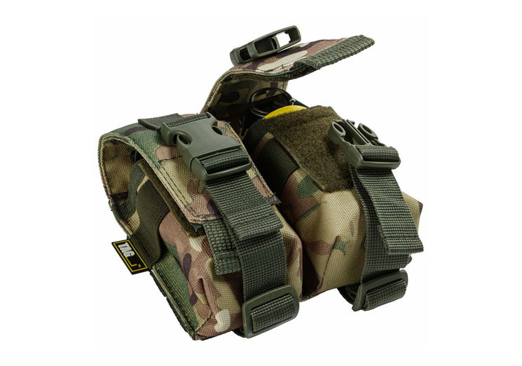 PORTE GRENADE et FUMIGENE DOUBLE 40MM et 55MM SYSTEME MOLLE CAMO TAG INNOVATION