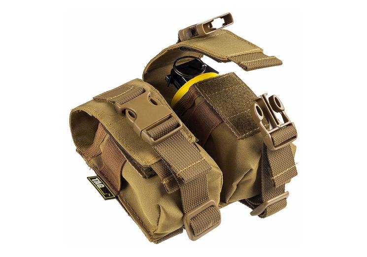 PORTE GRENADE et FUMIGENE DOUBLE 40MM et 55MM SYSTEME MOLLE TAN TAG INNOVATION