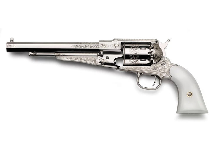 Revolver REMINGTON 1858 TEXAS GENERAL ACIER GRAVE Calibre 44 PIETTA (RBN44LEIG) EDITION LIMITEE