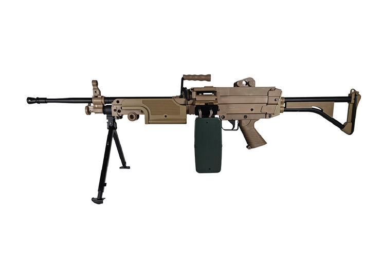 Fusil M249 MK1 2400 BBs TAN FN HERSTAL A&K CYBERGUN